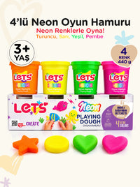 Let’s 4 Renk Neon Oyun Hamuru
