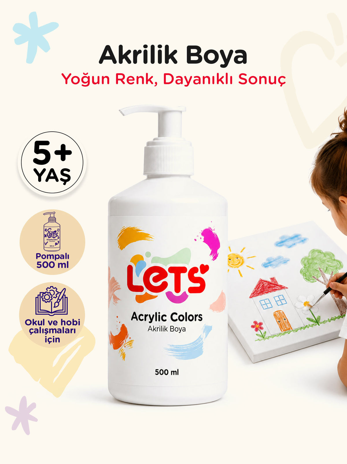 Let’s Akrilik Boya Serisi – 500 ml | 10 Renk Seçeneği