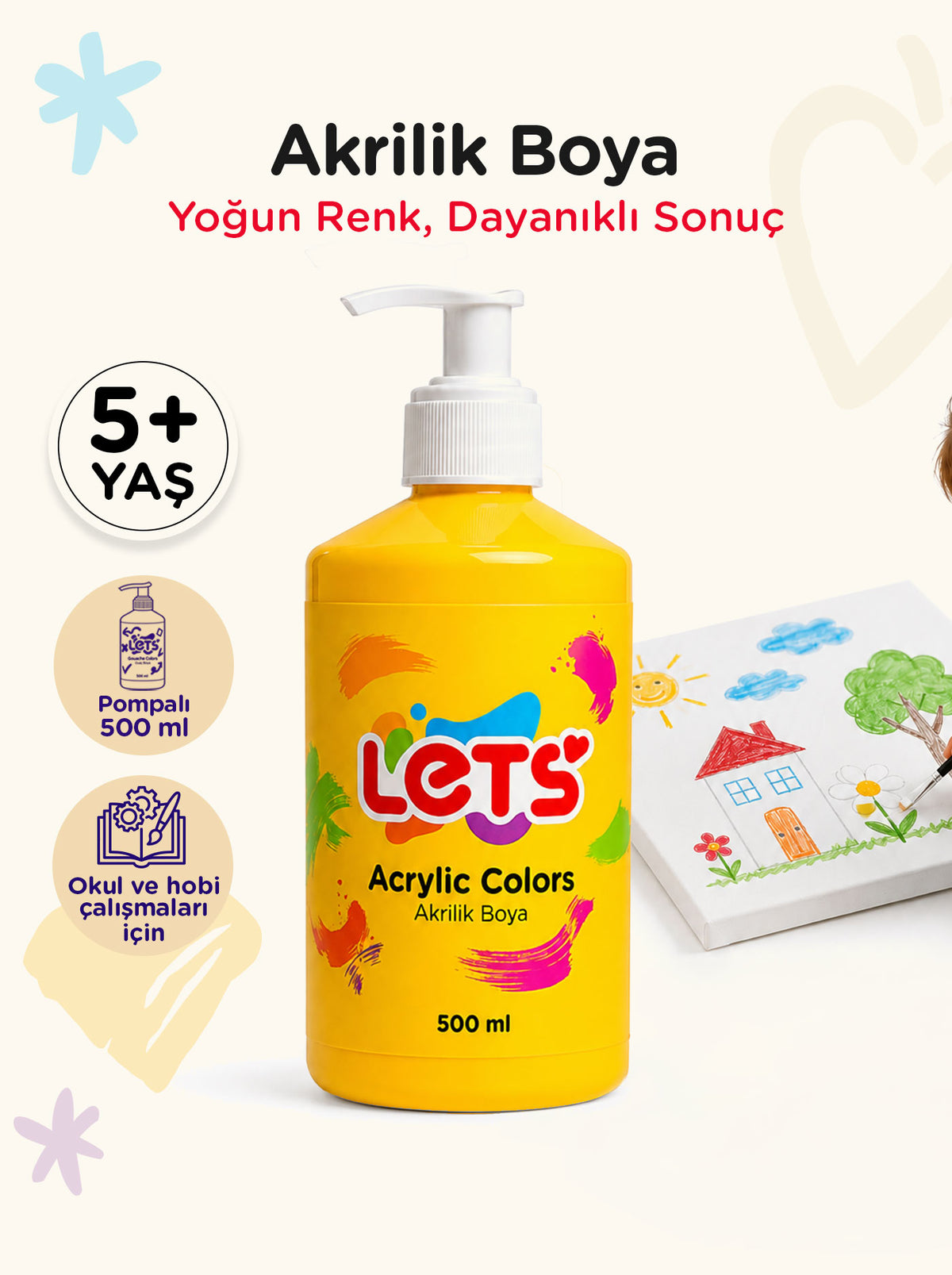 Let’s Akrilik Boya Serisi – 500 ml | 10 Renk Seçeneği