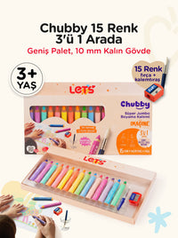 Boya Kalemi 15 Renk 3in1 – Chubby Jumbo | Let's
