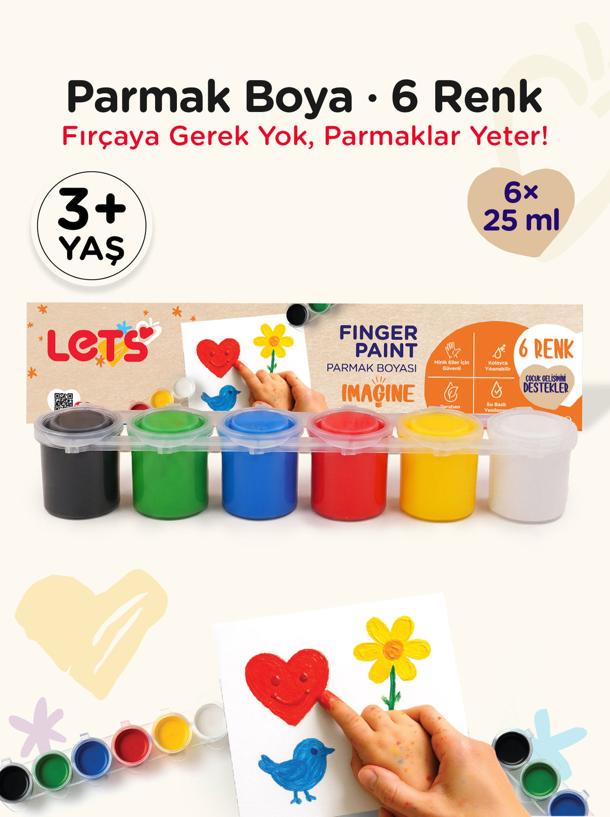 Let's Finger Paint Set – 6 Colors