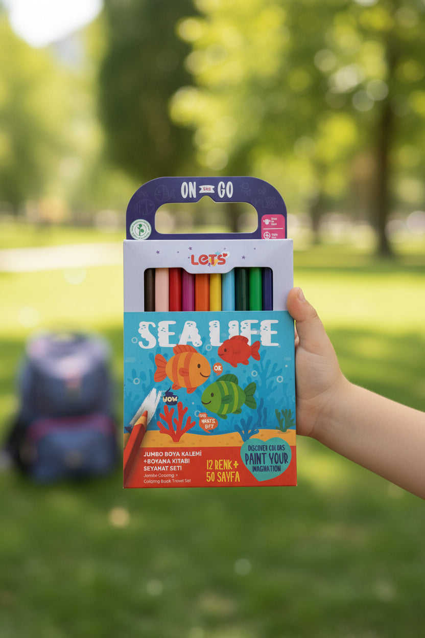 Let’s Sea Life Jumbo Boya Kalemi & Boyama Kitabı Seyahat Seti