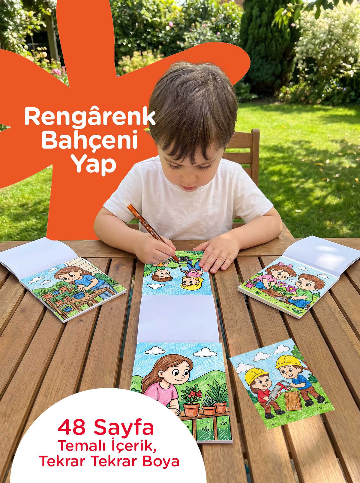 Let’s Gardeny Çevirmeli Mum Boya & Boyama Kitabı Seyahat Seti 4