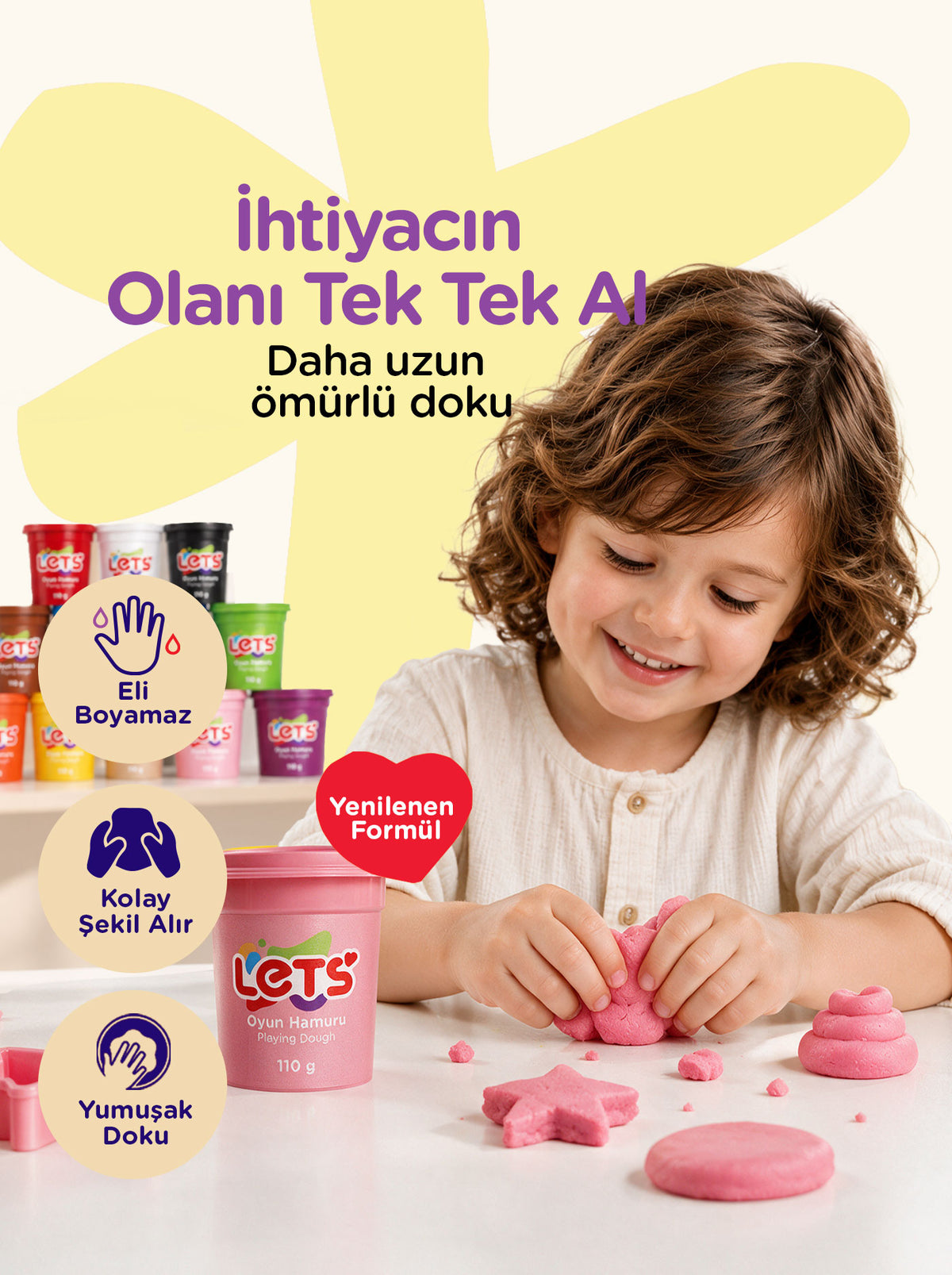 Let's Oyun Hamuru Tekli | 13 Renk Seçeneği 3