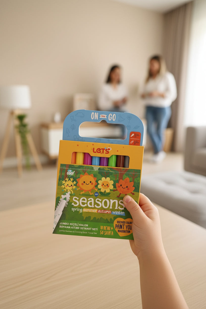 Let’s Seasons Jumbo Keçeli Kalem & Boyama Kitabı Seyahat Seti