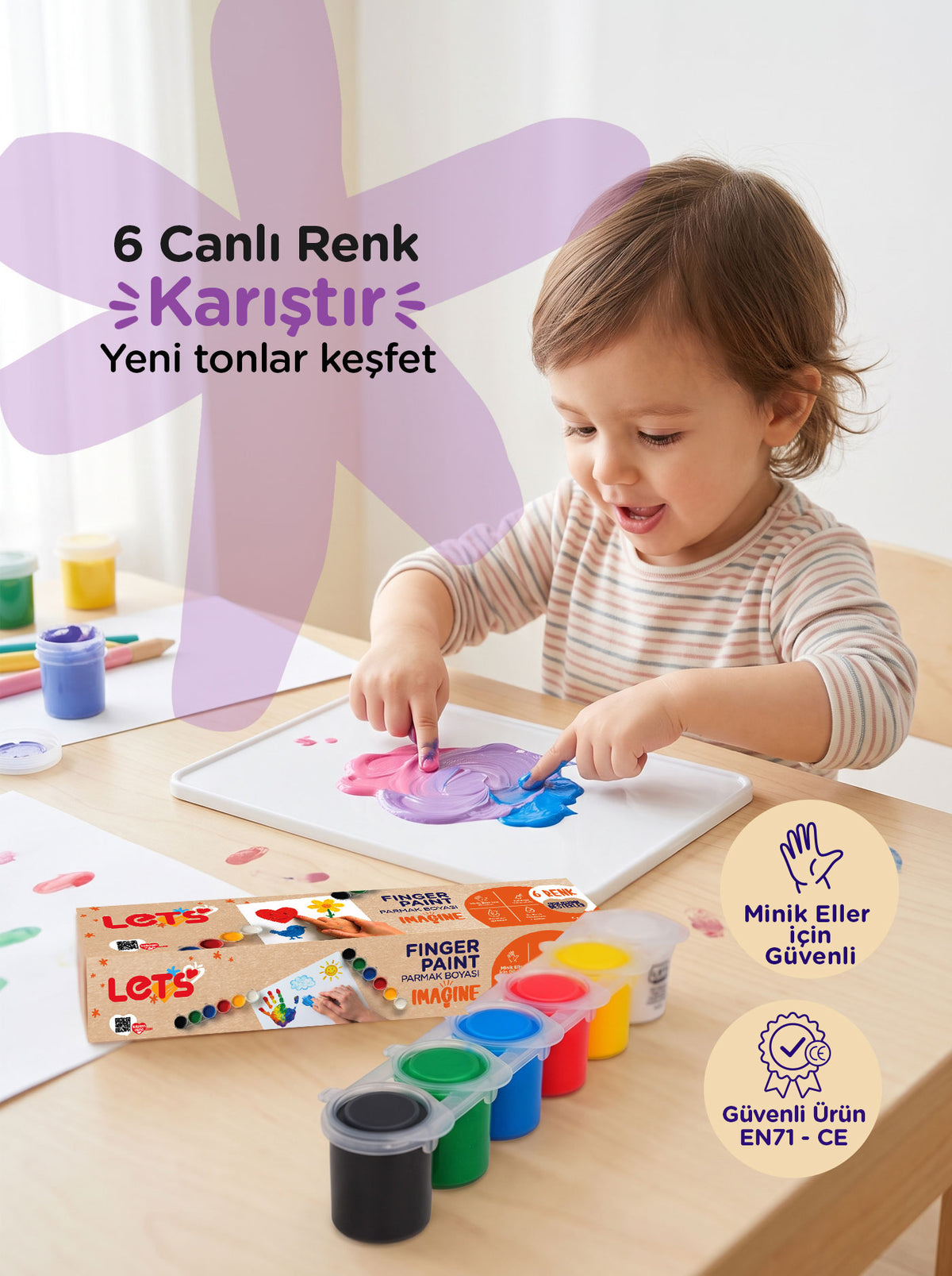 Let's Finger Paint Set – 6 Colors 3