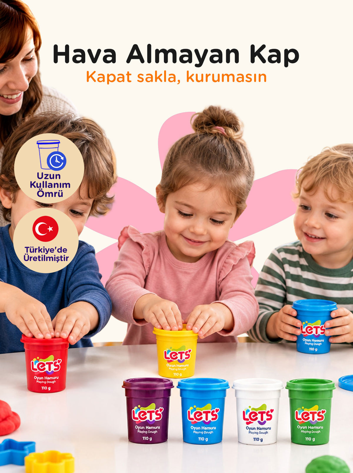 Oyun Hamuru 6 Renk 660 g | Let's 3