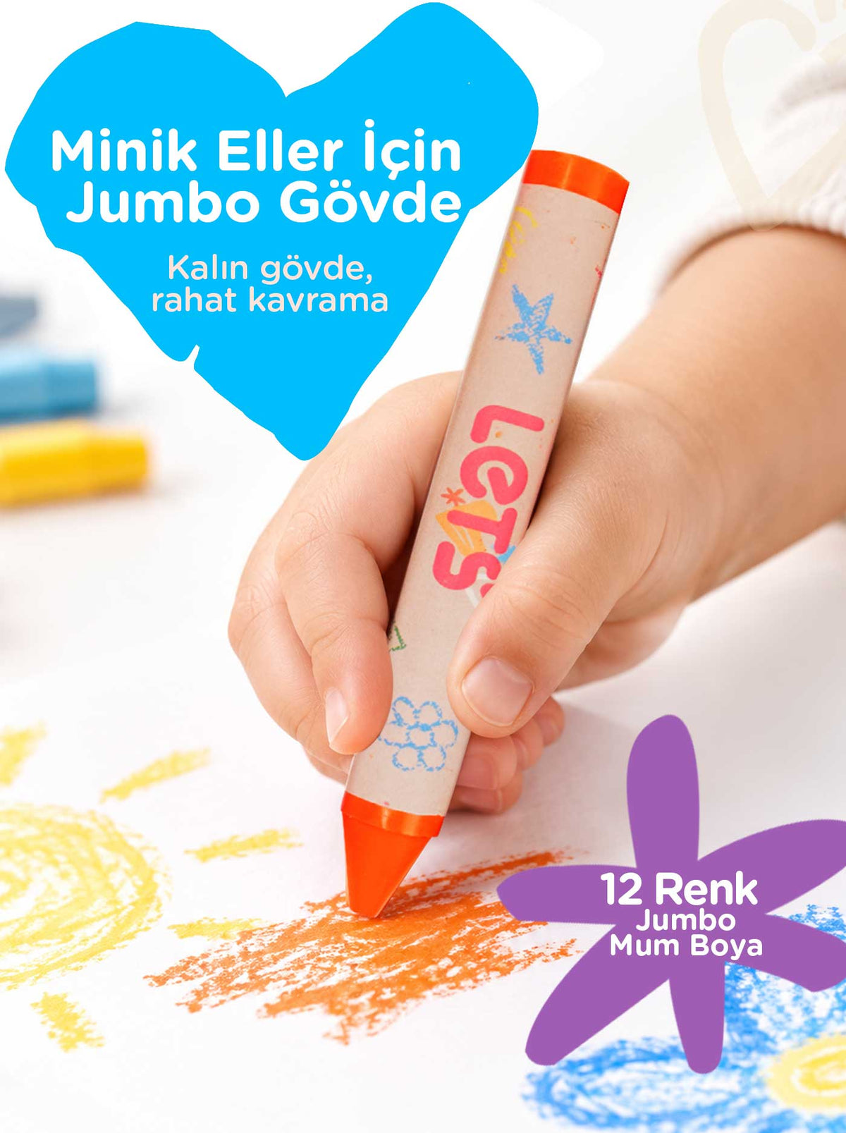 Mum Boya Seyahat Seti – 12 Renk + Boyama Kitabı Kuşlar Temalı | Let's 3