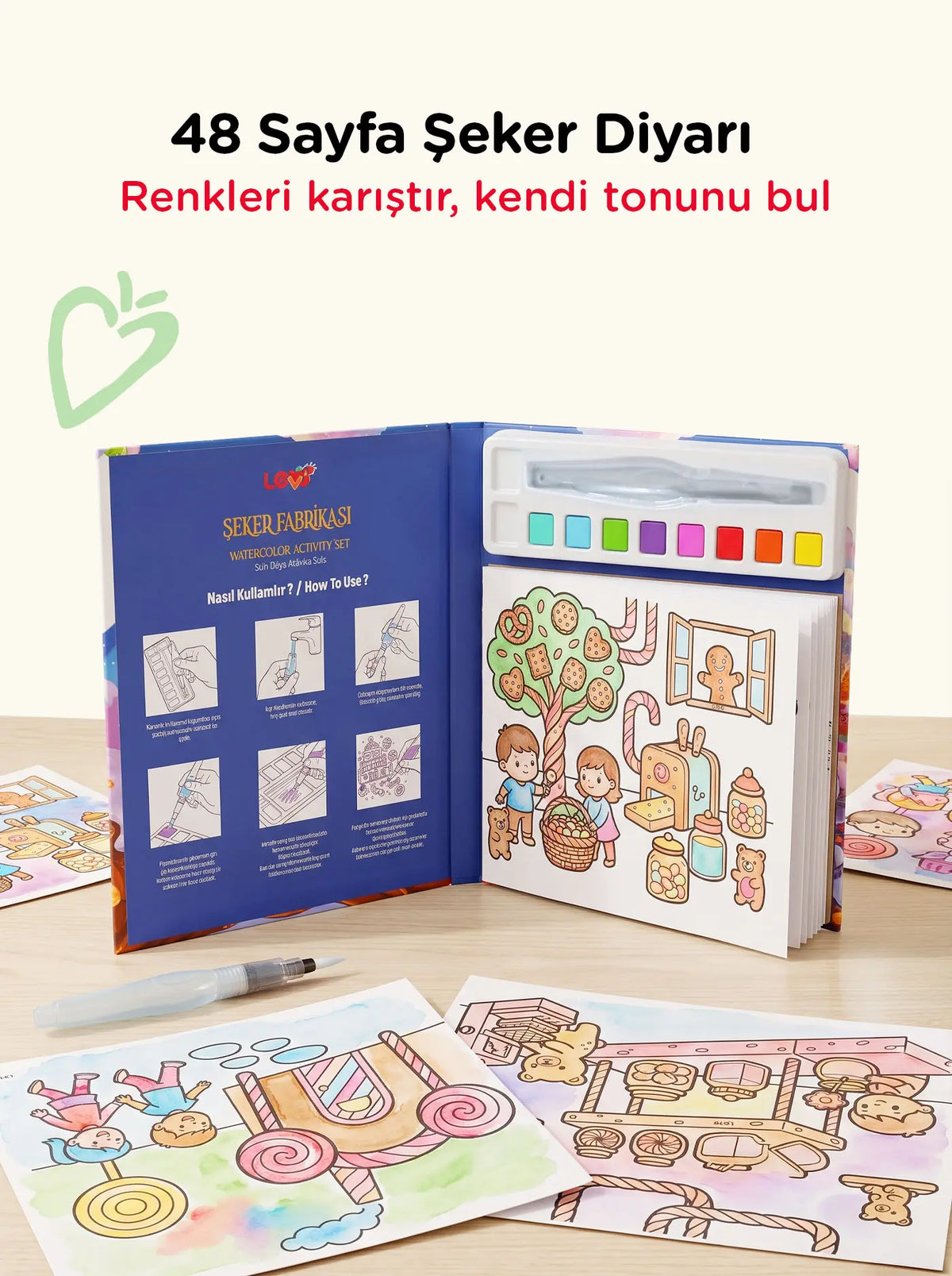 Let's Sugar Factory Watercolor Activity Book 4