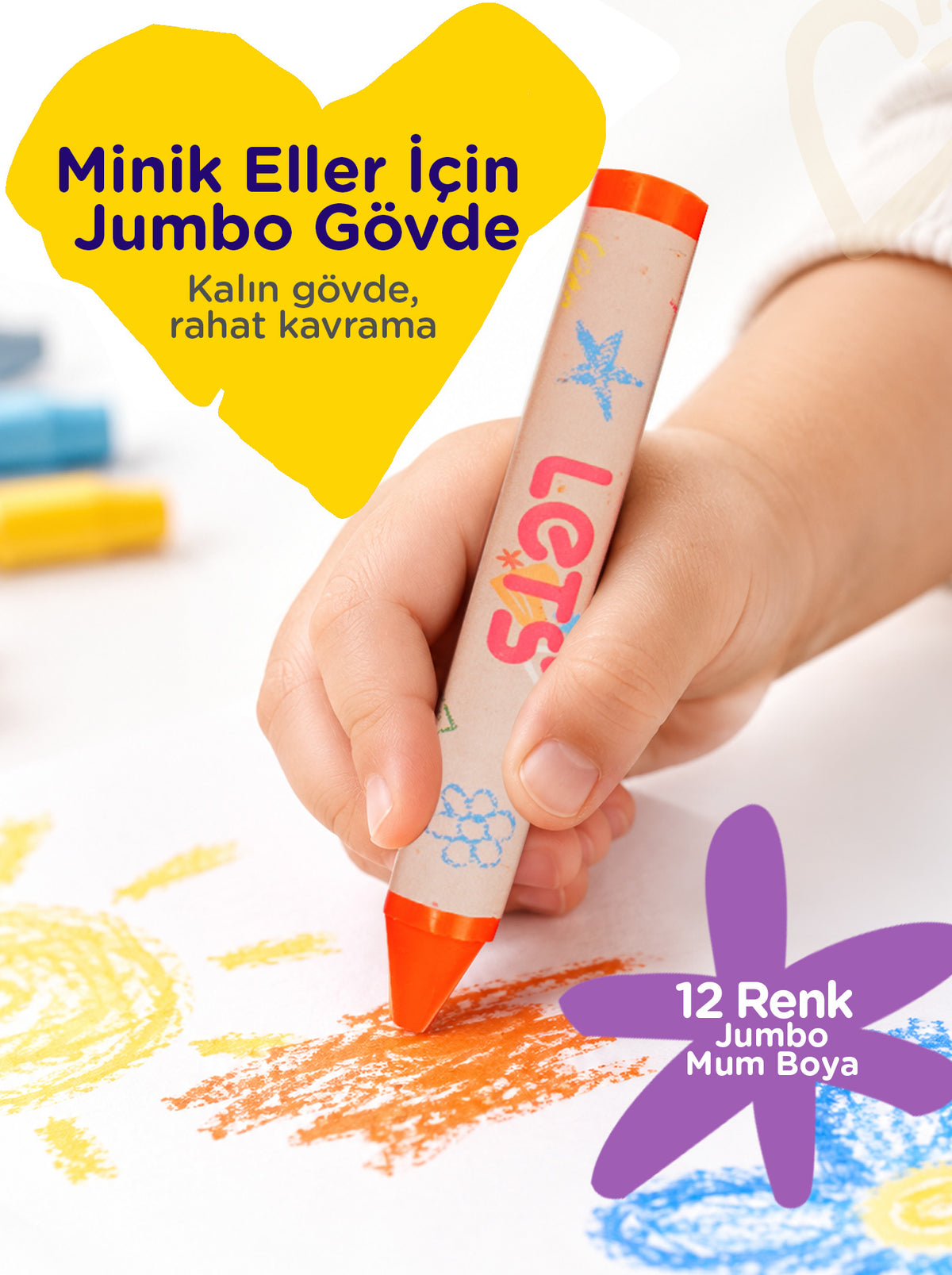 Mum Boya Seyahat Seti – 12 Renk + Boyama Kitabı Taşıtlar Temalı | Let's 3