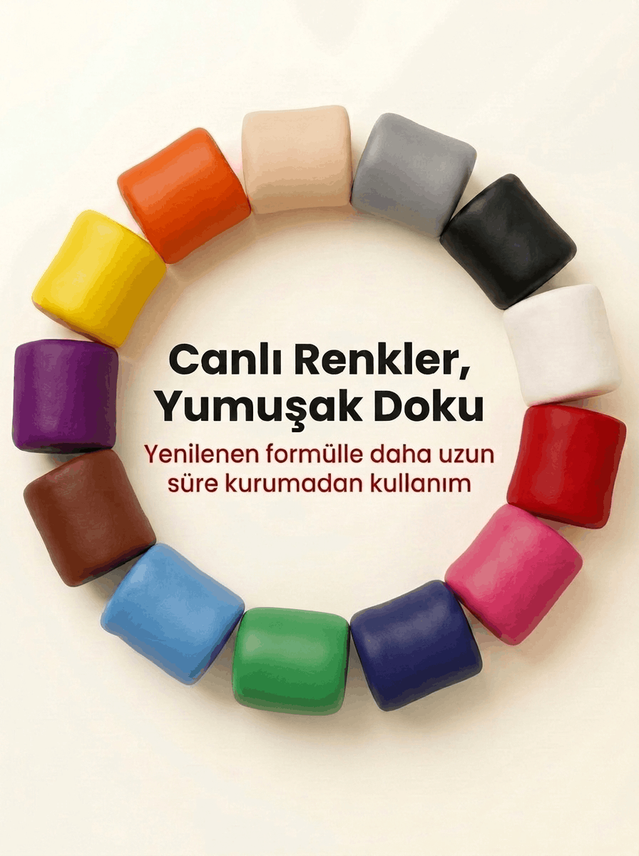 Oyun Hamuru Seti 13 Renk – Tam Renk Koleksiyonu Let's 2