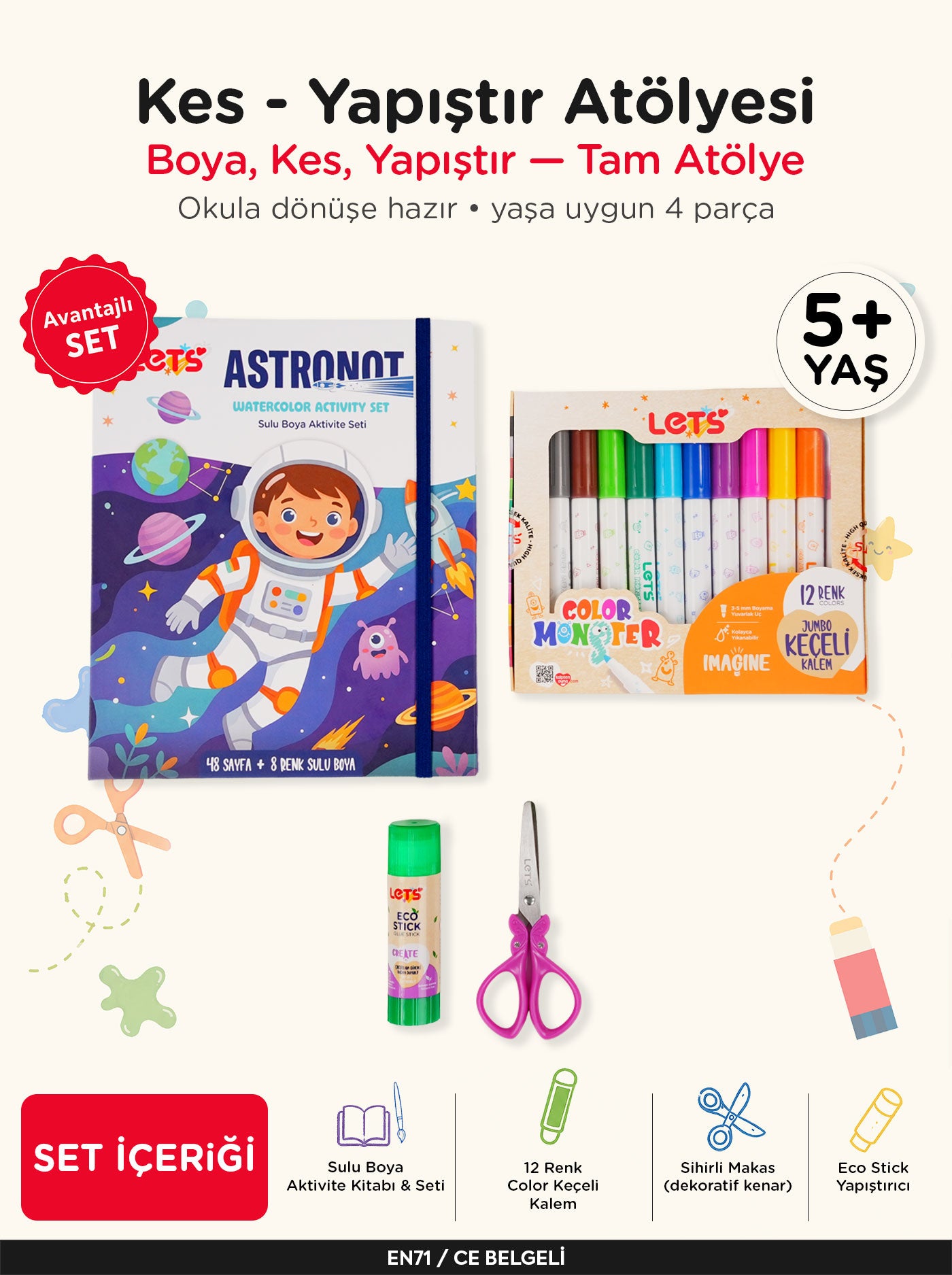 Kes-Yapıştır Atölyesi – El İşi Seti | Let's