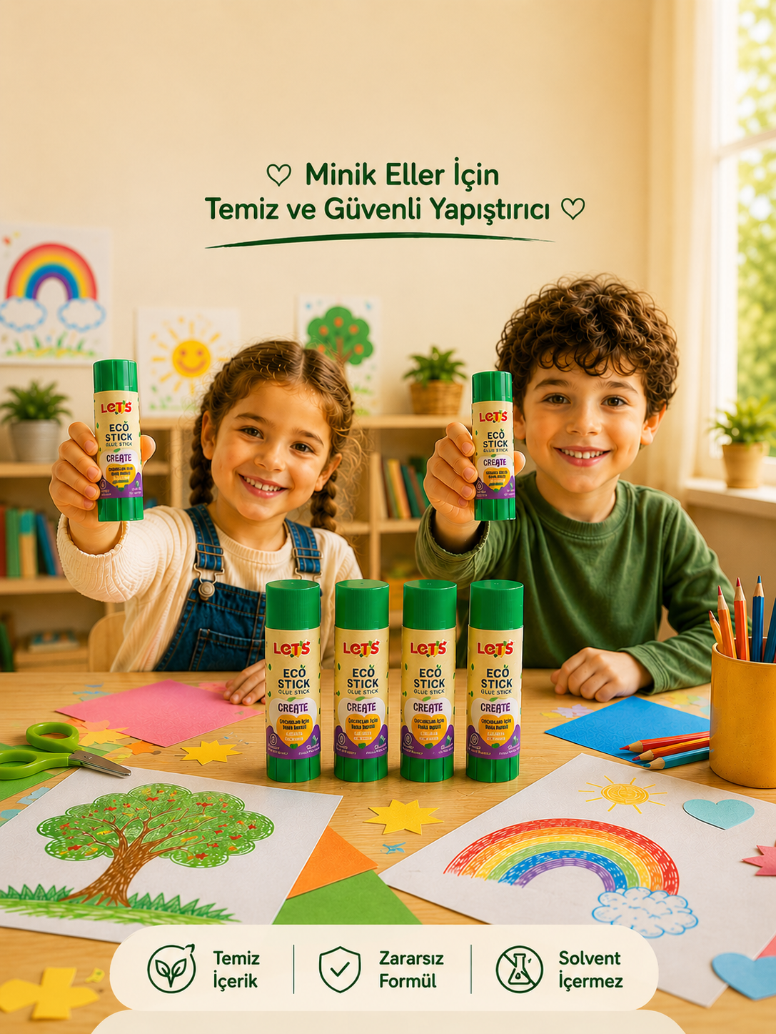 Let's Eco Stick Yapıştırıcı 4’lü – Güvenli İçerik