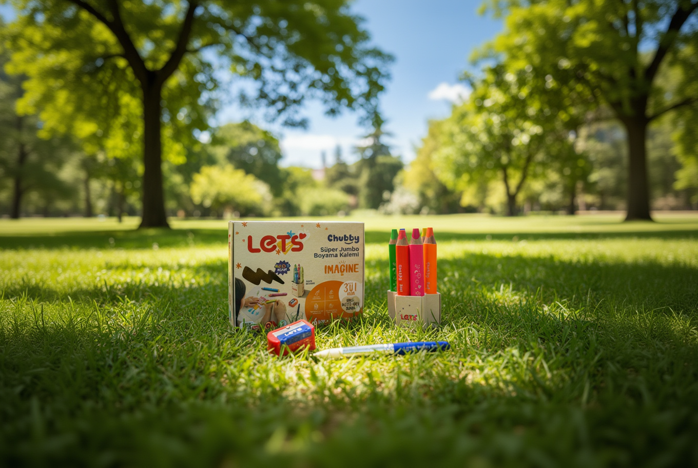 Let’s Chubby Süper Jumbo Neon Boyama Kalemi 3’ü 1 Arada | 6 Renk