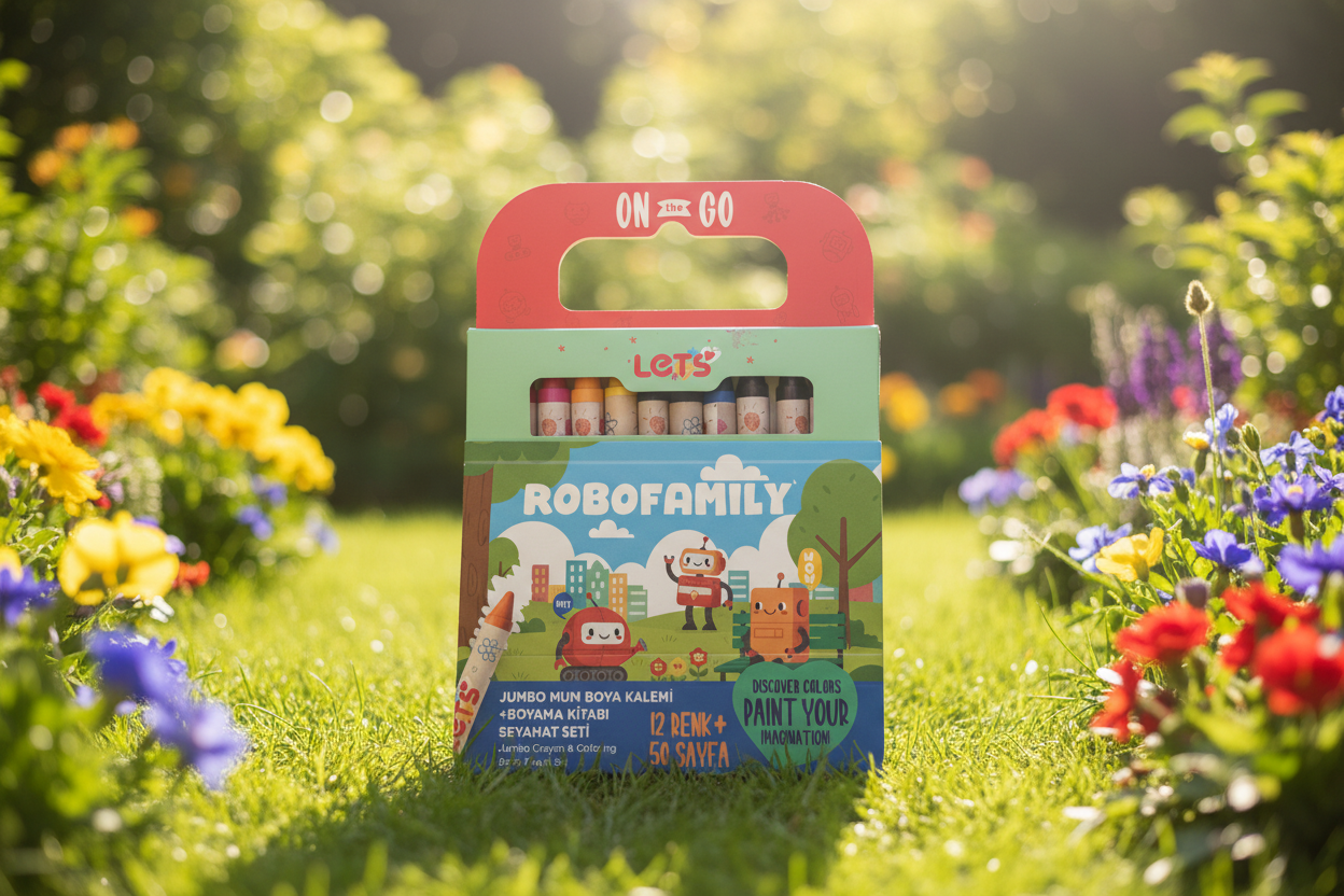 Let’s RoboFamily Jumbo Mum Boya & Boyama Kitabı Seyahat Seti