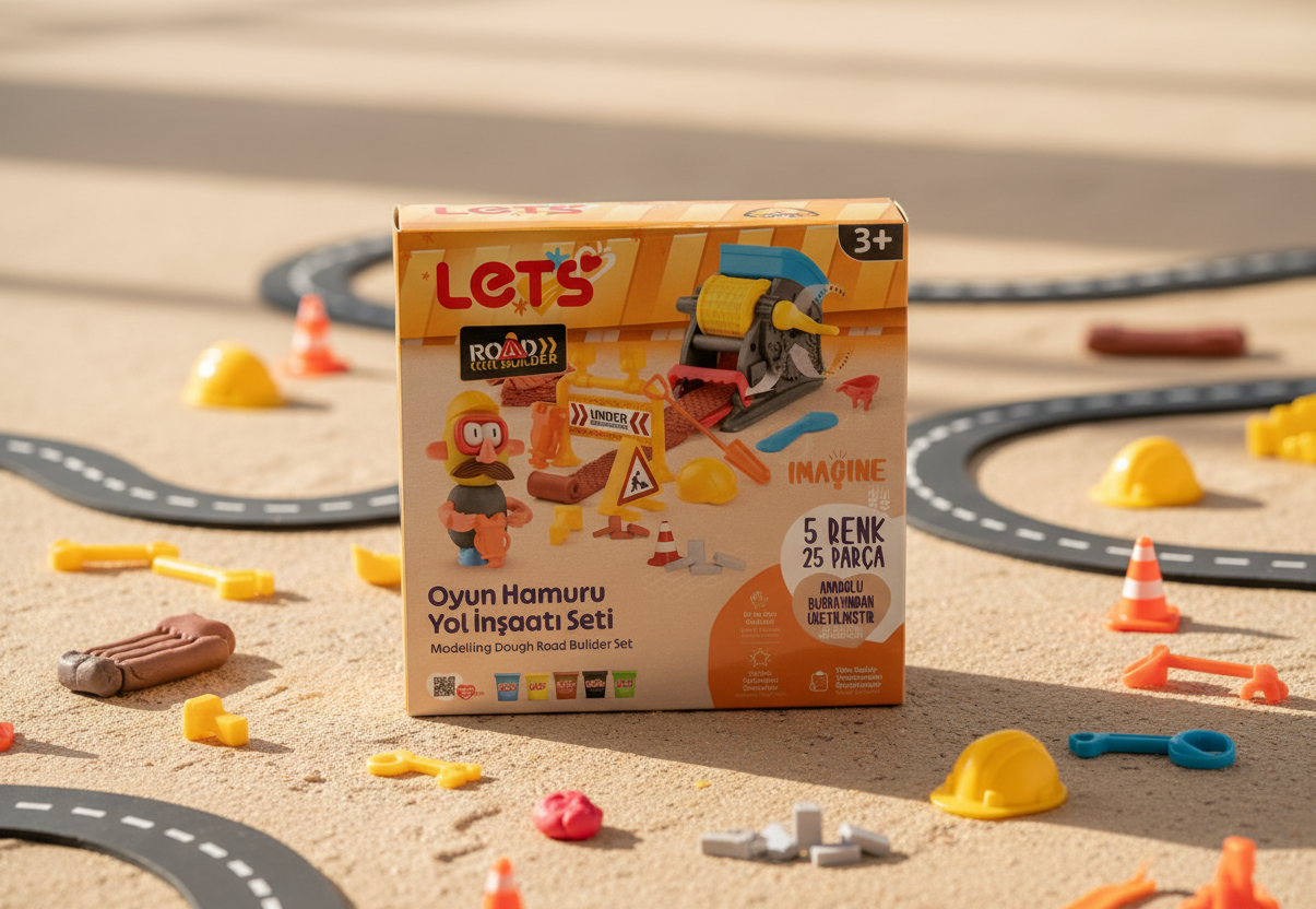 Let’s Oyun Hamuru Yol İnşaatı Seti – 5 Renk | 25 Parça