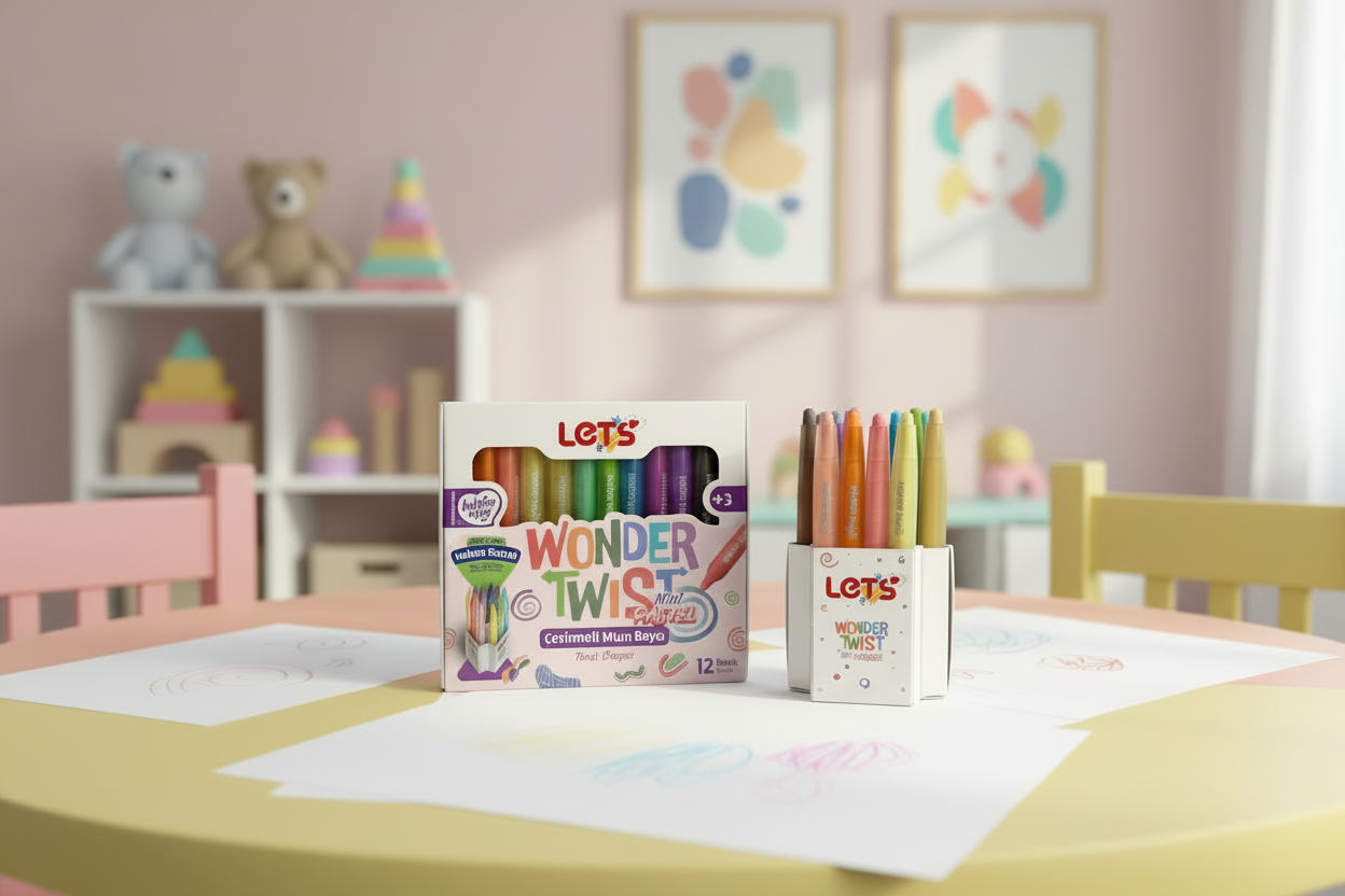 Let's Wonder Twist Mini Pastel Twistable Crayons | 12 Colors