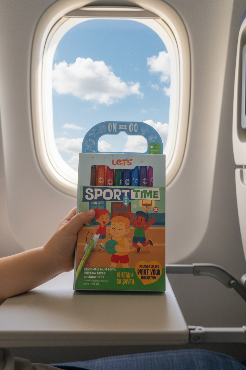 Let’s Sport Time Çevirmeli Mum Boya & Boyama Kitabı Seyahat Seti