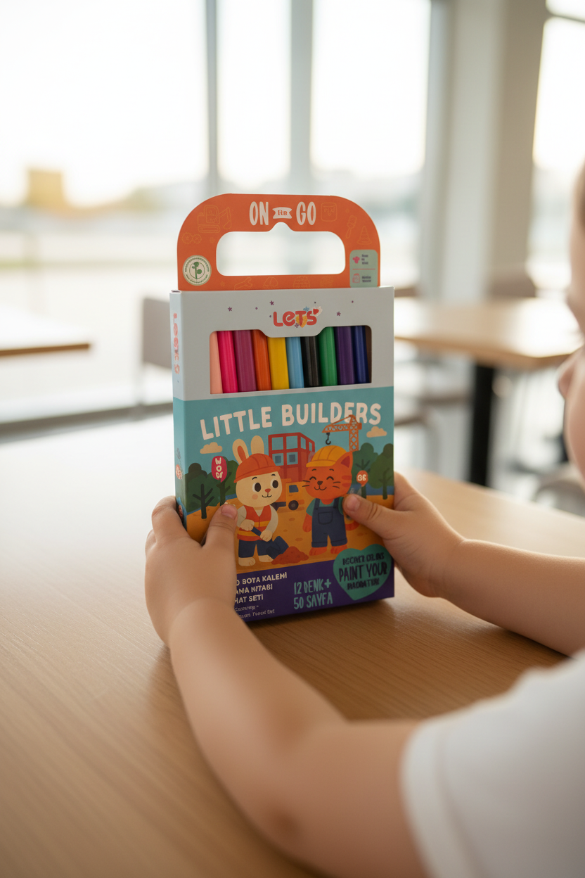 Let’s Little Builders Jumbo Boya Kalemi & Boyama Kitabı Seyahat Seti