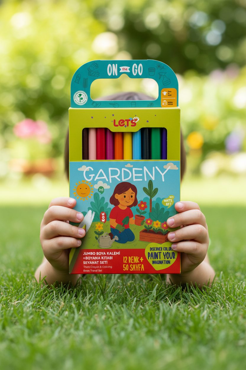 Let’s Gardeny Jumbo Boya Kalemi & Boyama Kitabı Seyahat Seti