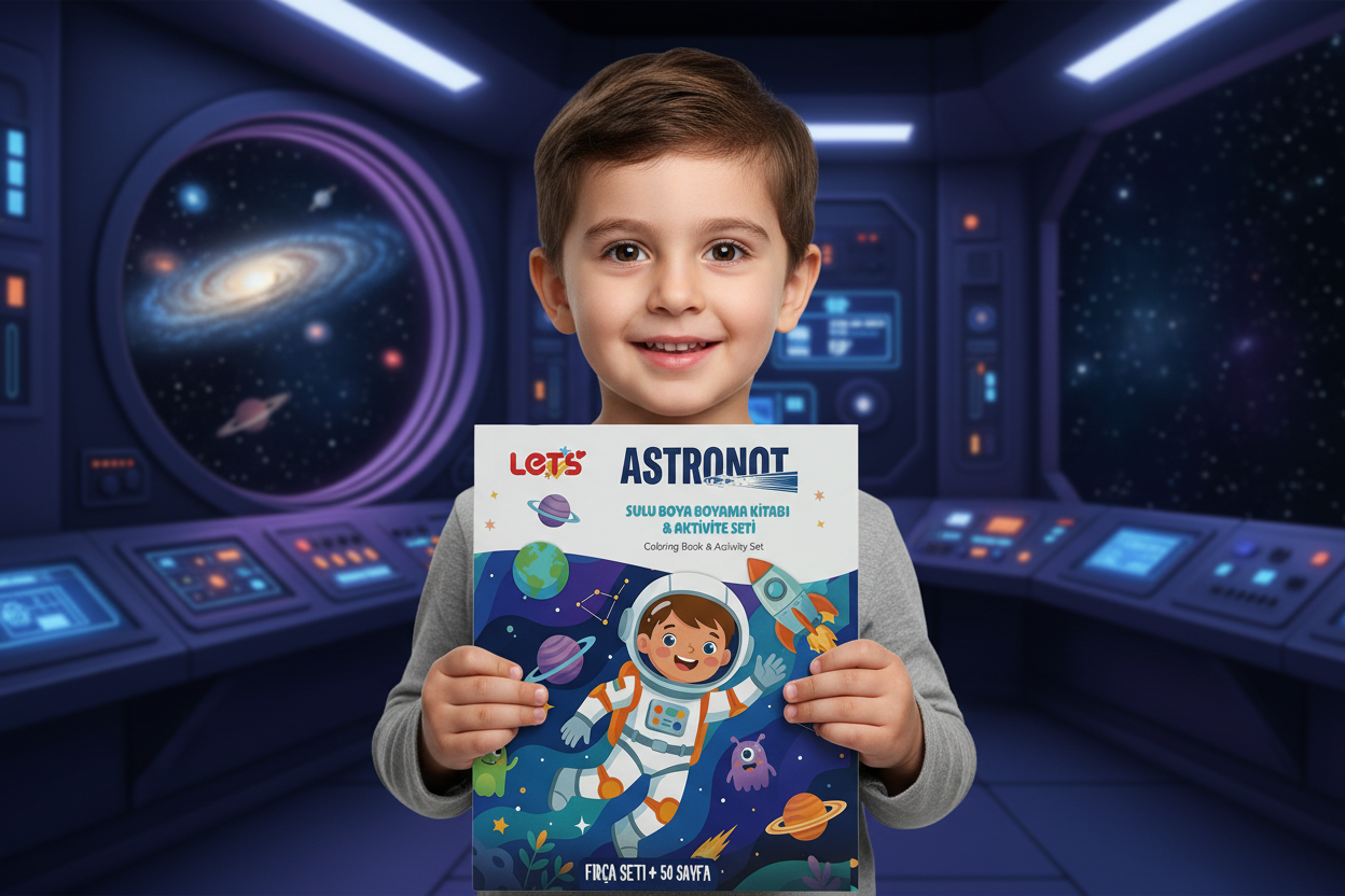 Let’s Astronot Sulu Boya Boyama Kitabı & Aktivite Seti