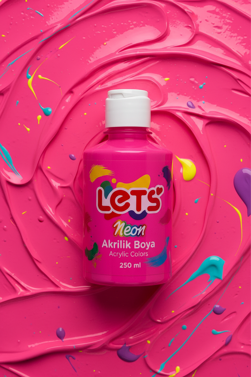Let's Neon Acrylic Paint – 250 ml | 6 Color Options 3