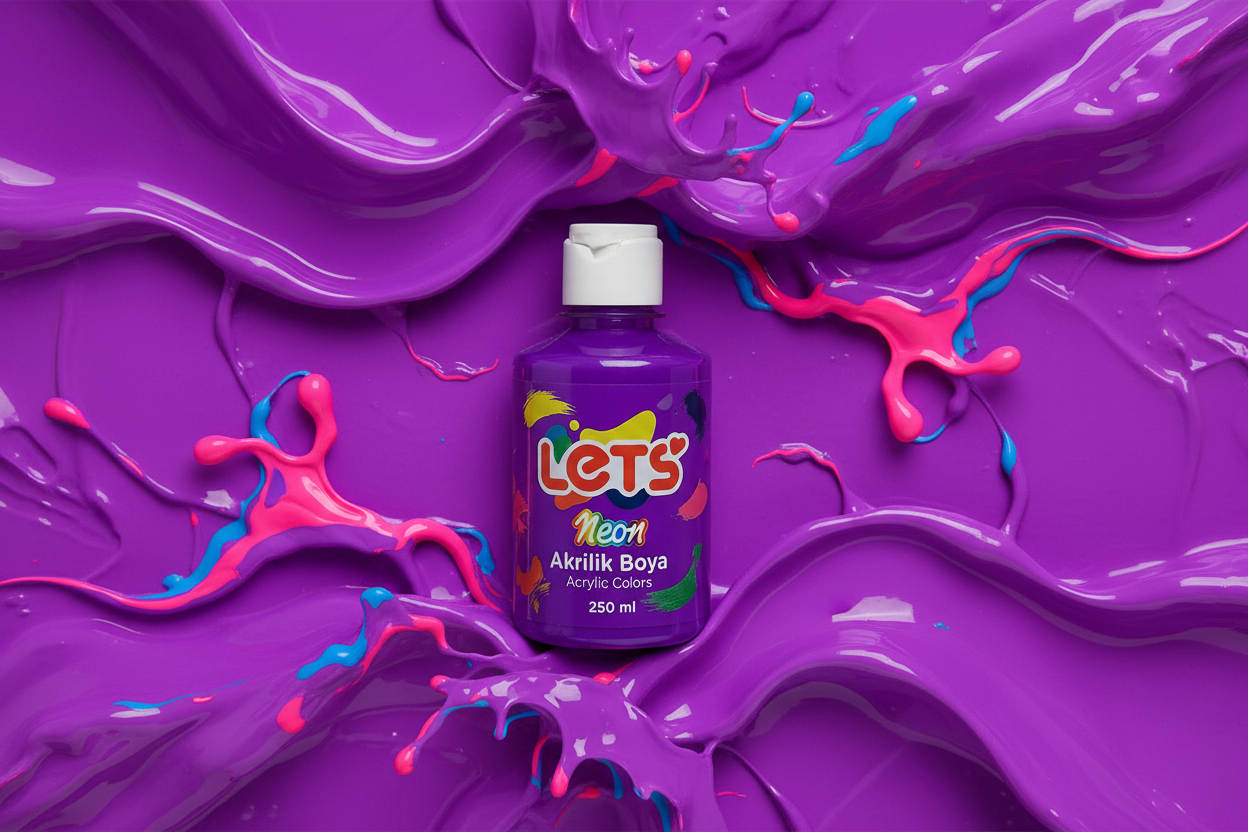 Let's Neon Acrylic Paint – 250 ml | 6 Color Options 4