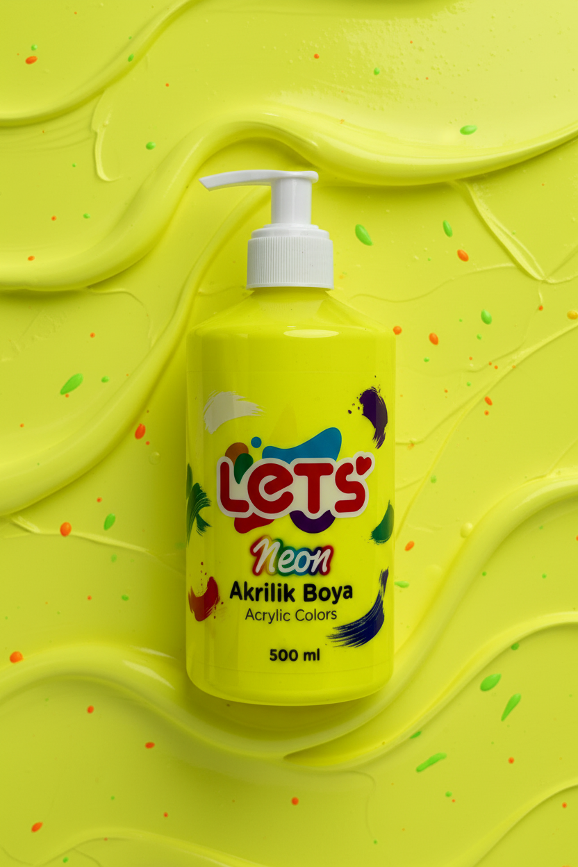 Let’s Neon Akrilik Boya – 500 ml | 6 Renk Seçeneği