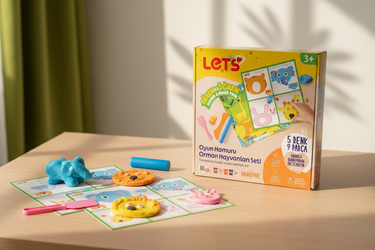 Let’s Oyun Hamuru Orman Hayvanları Seti – 5 Renk | 9 Parça