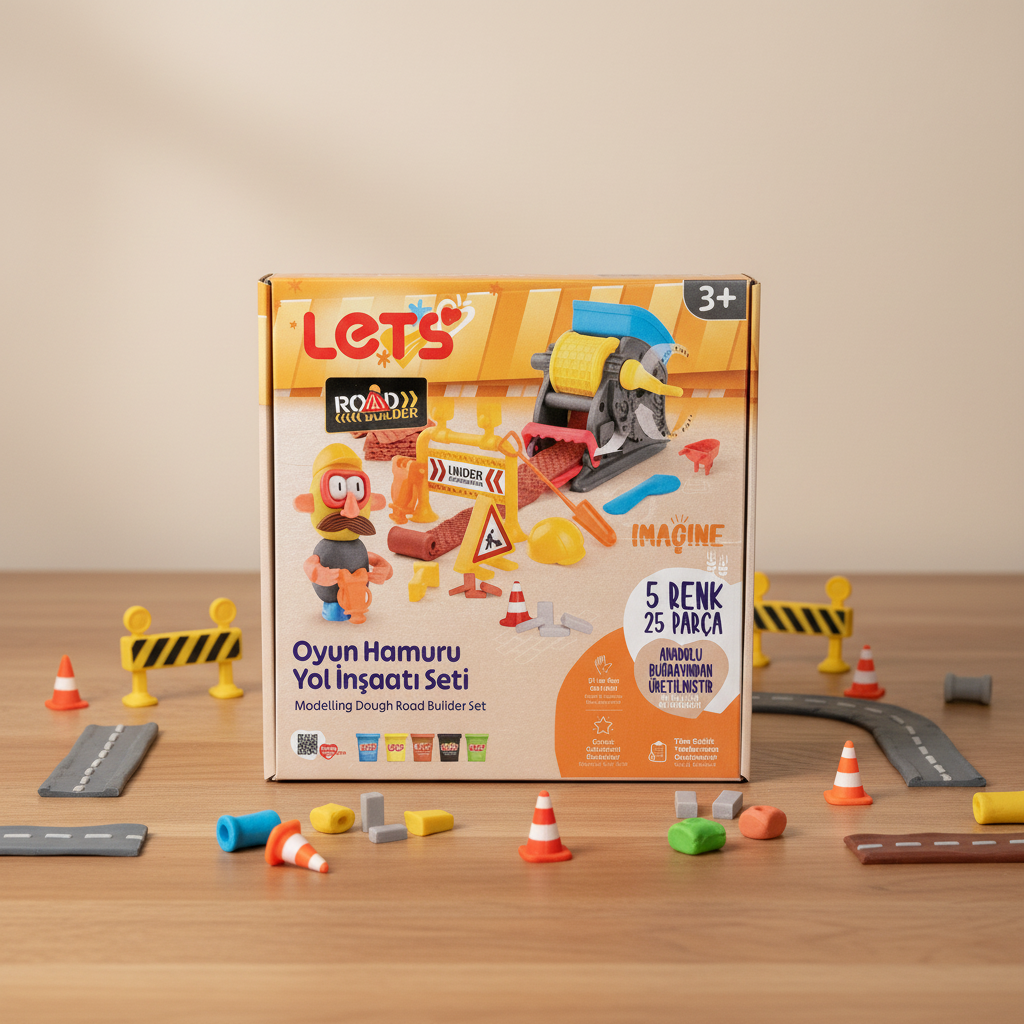 Let’s Oyun Hamuru Yol İnşaatı Seti – 5 Renk | 25 Parça