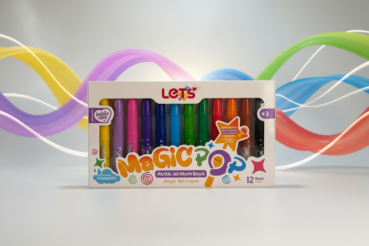 Let’s Magic Pop Pastel Akrilik Jel Mum Boya Seti | 12 Renk