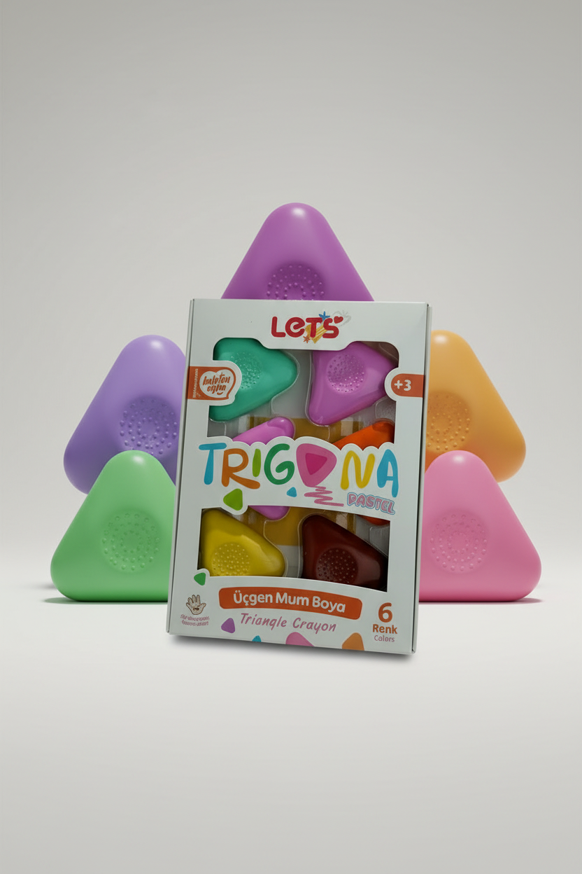 Let’s Trigona Üçgen Mum Boya | 6 Renk