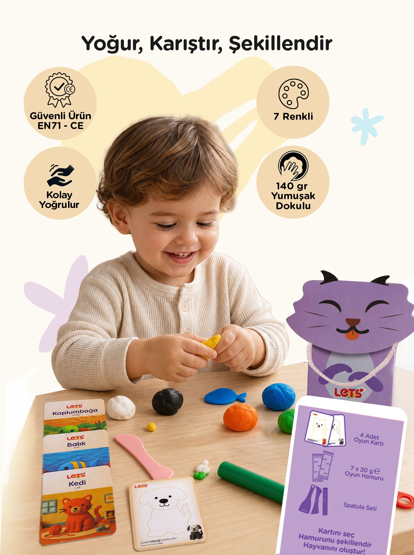 Aktivite Seti – Oyun Hamurlu Evcil Hayvanlar 140g | Let's