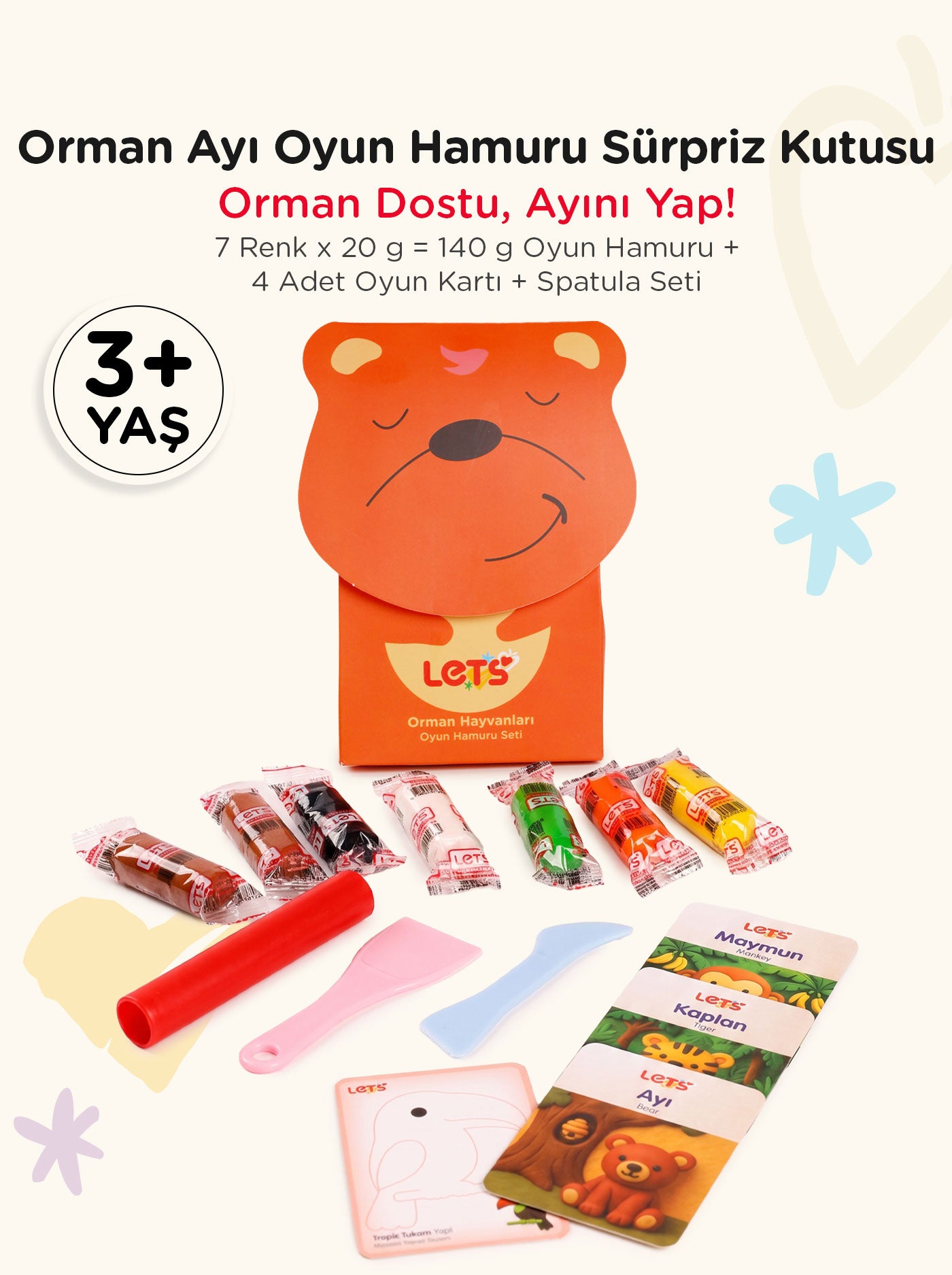 Aktivite Seti – Oyun Hamurlu Orman Hayvanları 140g | Let's
