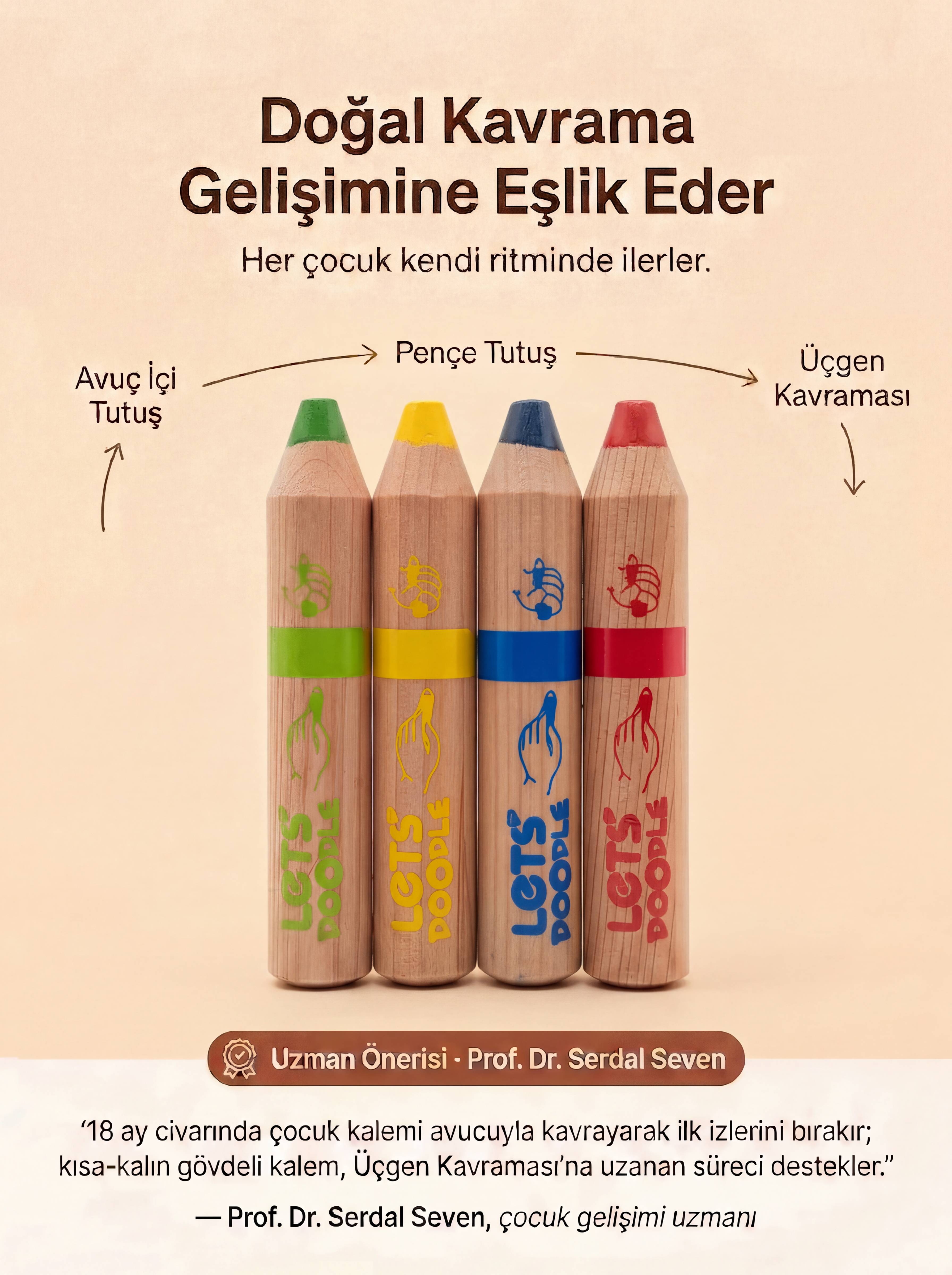 Let’s Doodle İlk Kalem 4'lü - Minik Eller İçin Doğal İçerik 3
