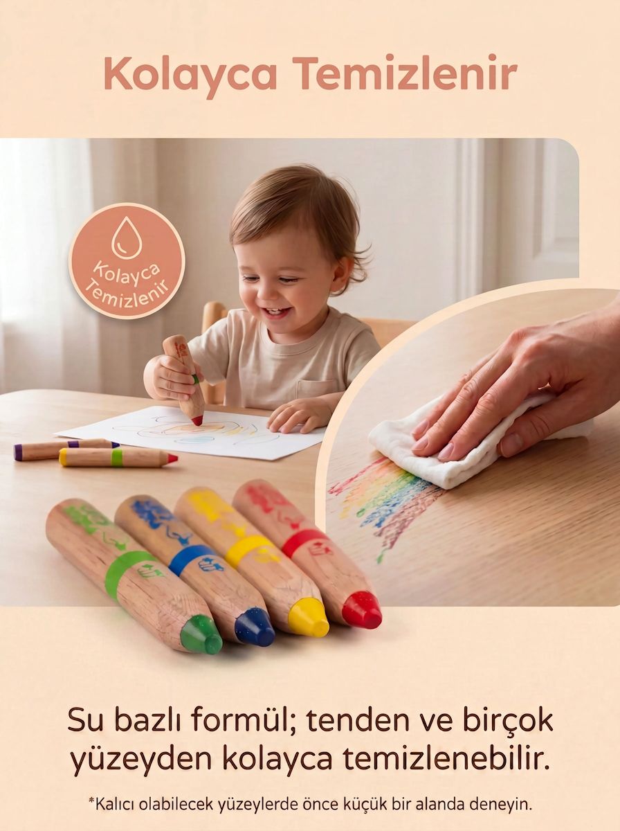 Let’s Doodle İlk Kalem 4'lü - Minik Eller İçin Doğal İçerik 4