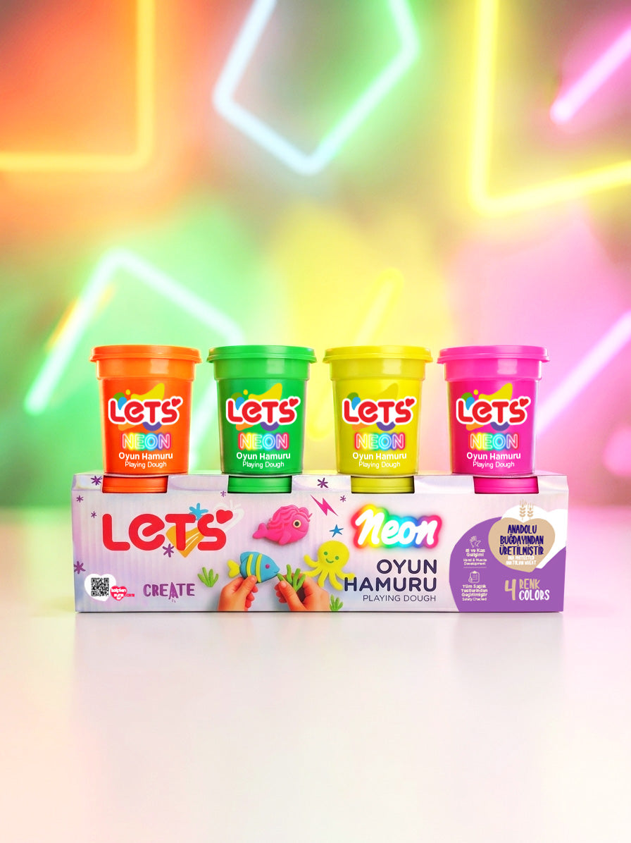 Let’s 4 Renk Neon Oyun Hamuru