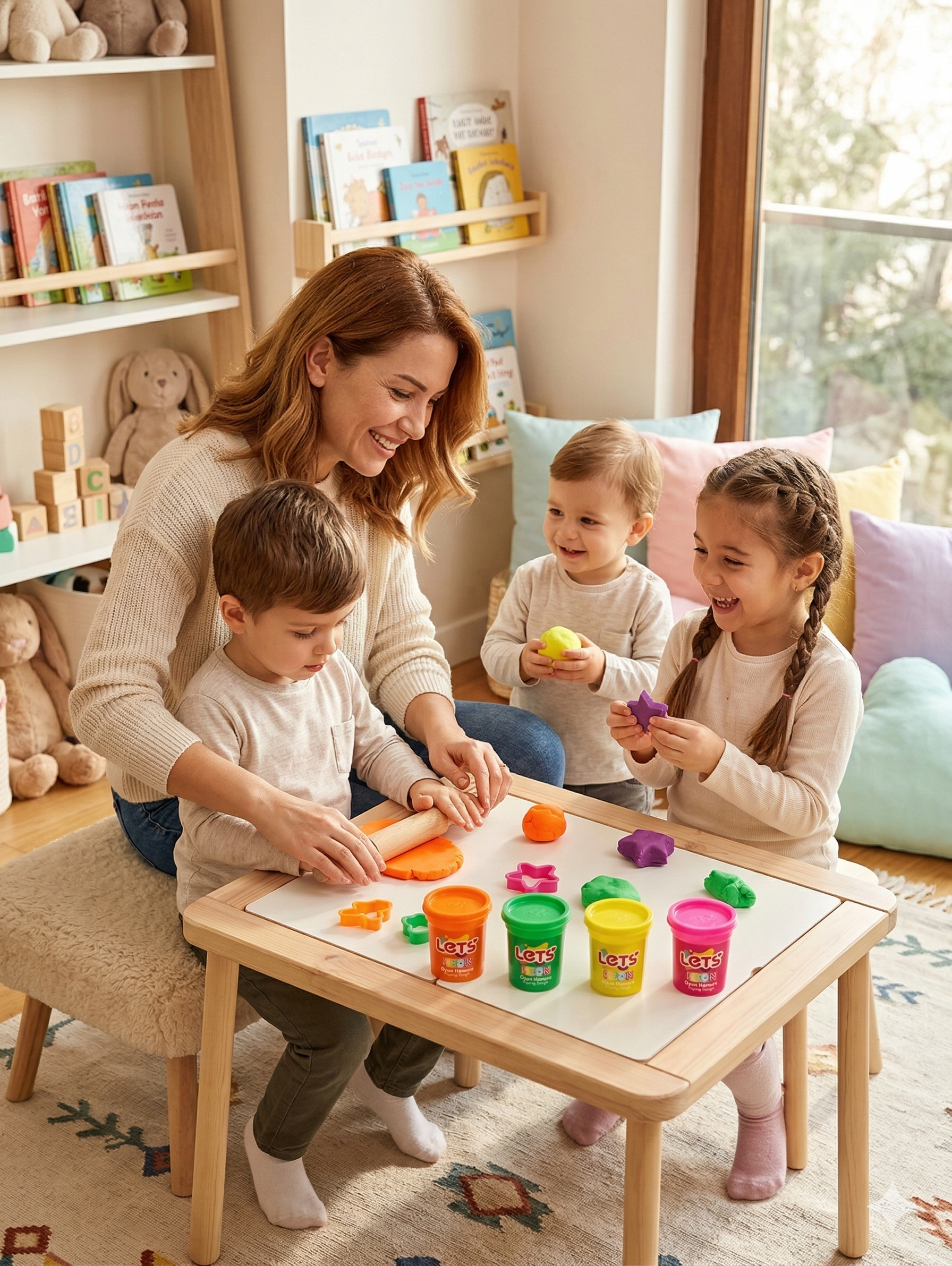 Let’s 4 Renk Neon Oyun Hamuru