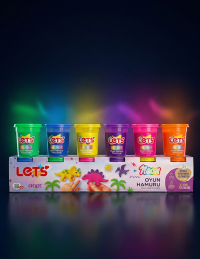 lets neon 6 renk oyun hamuru