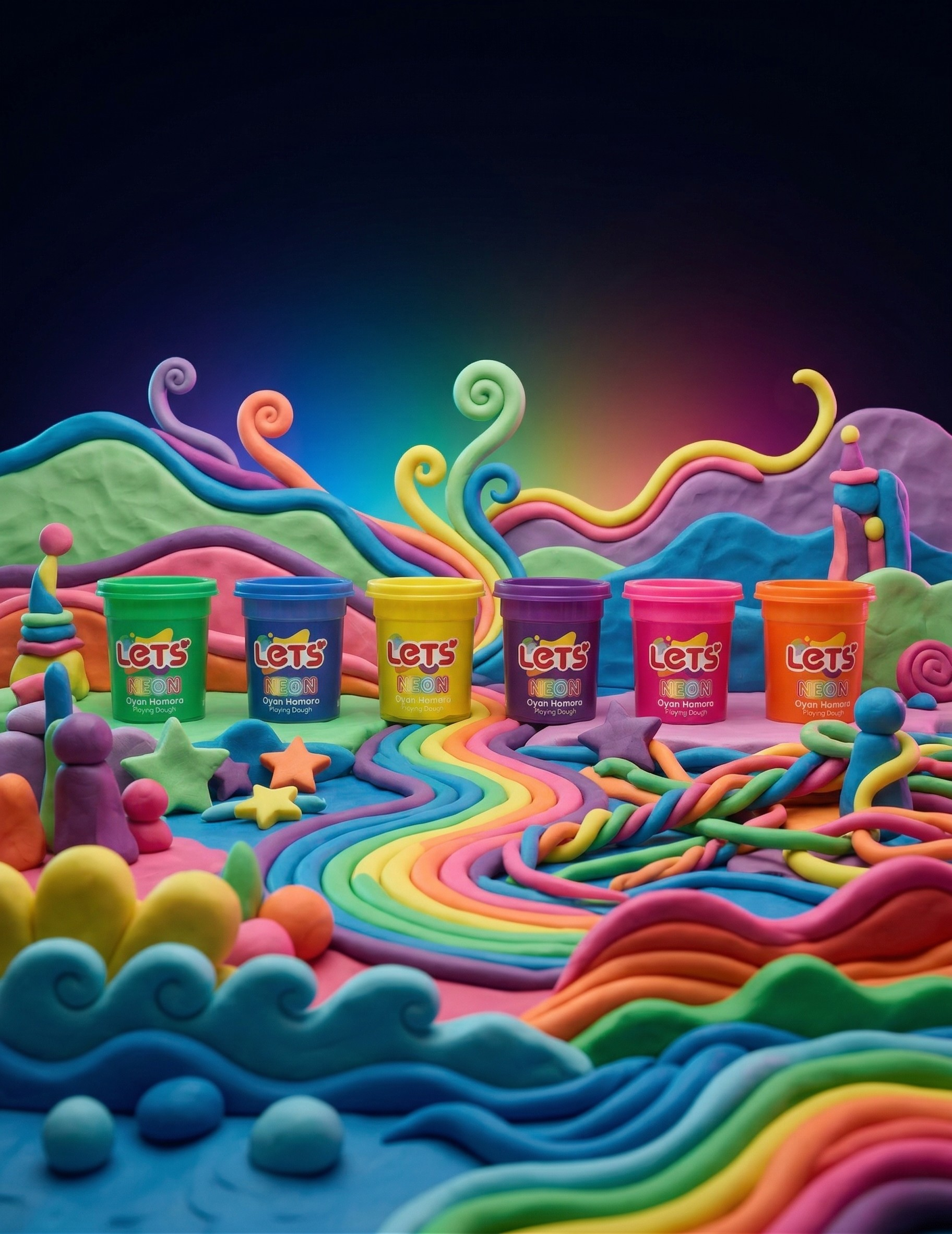 Let’s 6 Renk Neon Oyun Hamuru