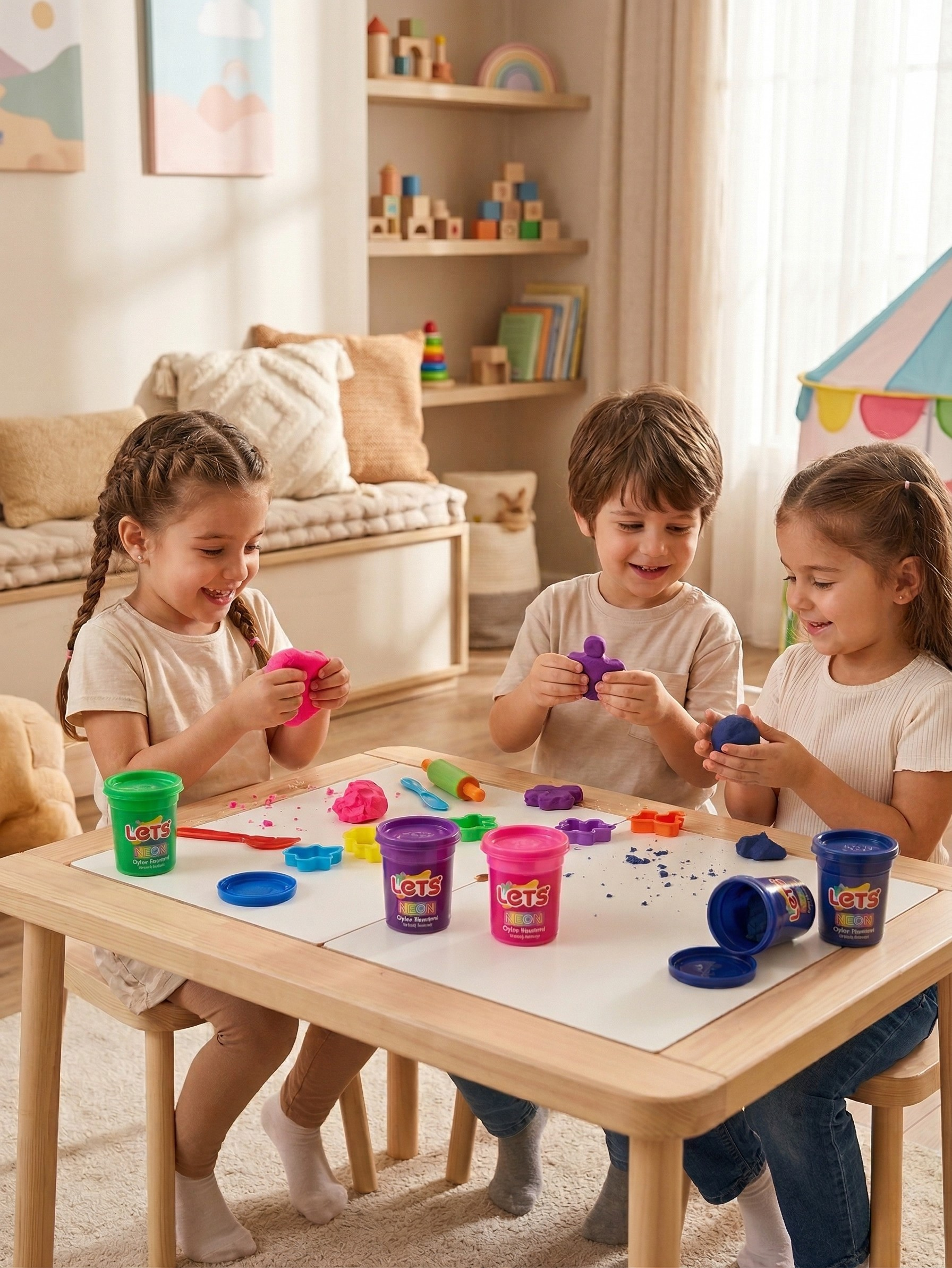 Let’s 6 Renk Neon Oyun Hamuru 3