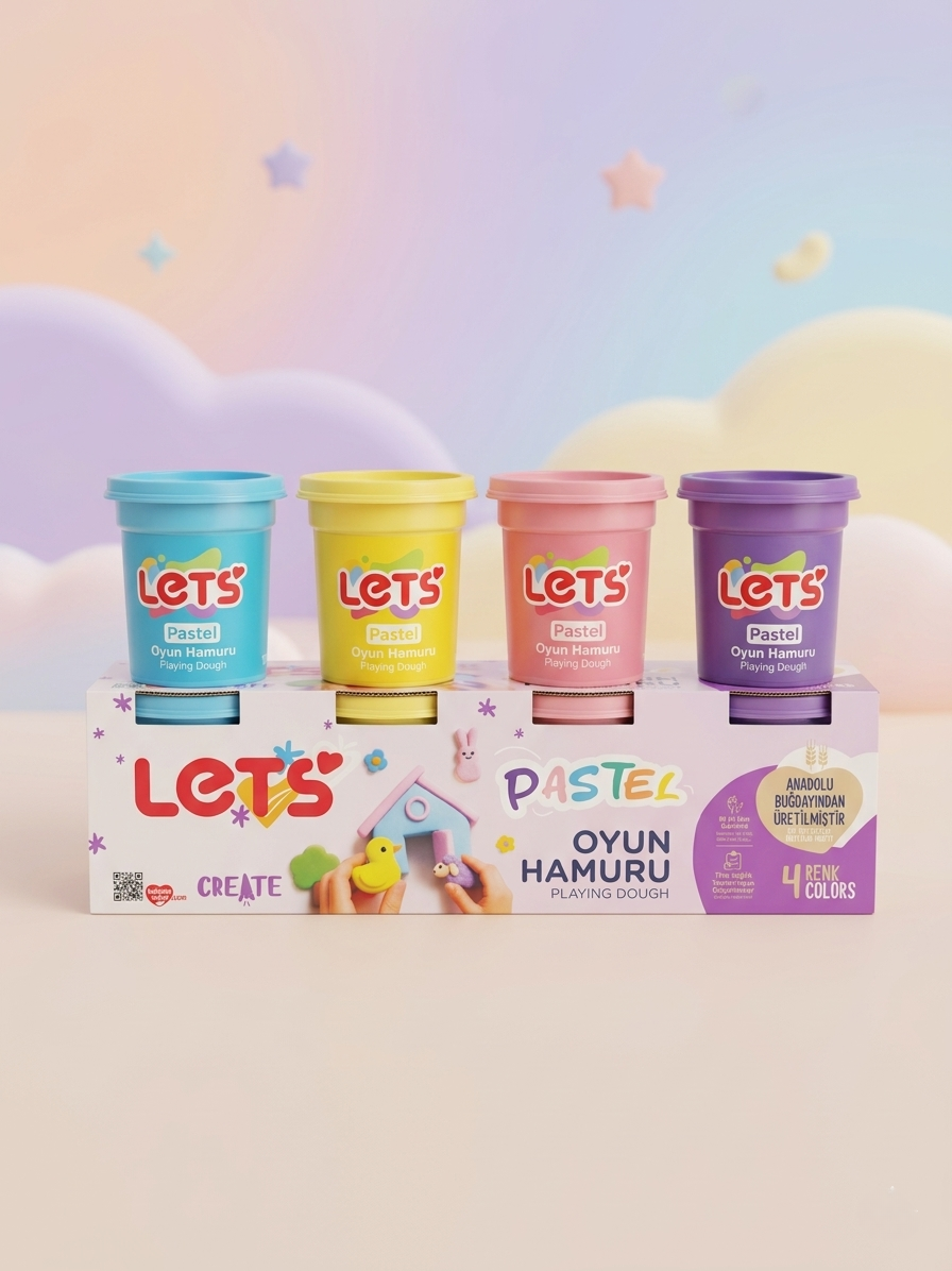 Let’s 4 Renk Pastel Oyun Hamuru