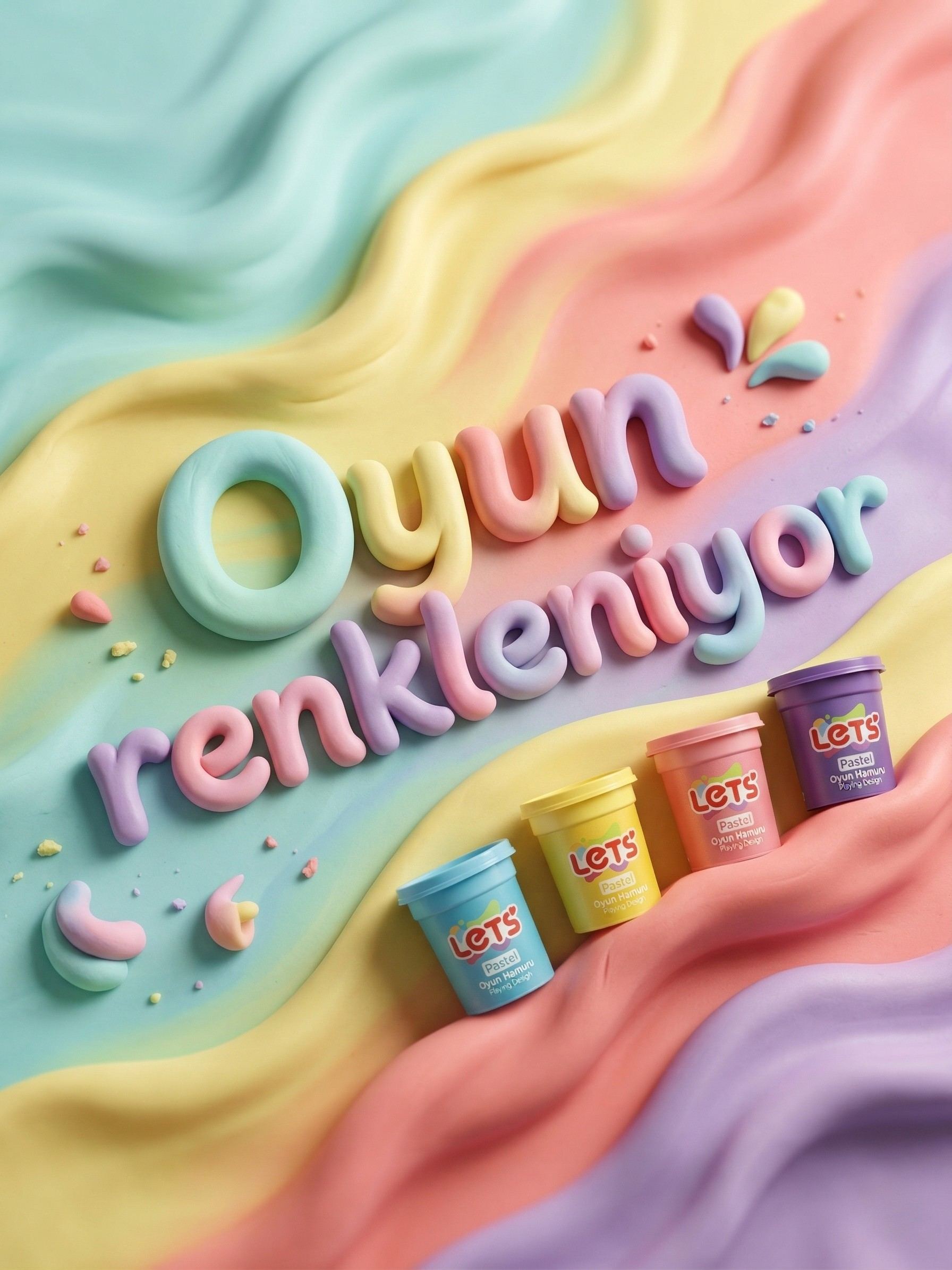 Let's 4-Color Pastel Play-Dough 4