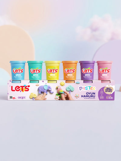 lets pastel 6 renk oyun hamuru