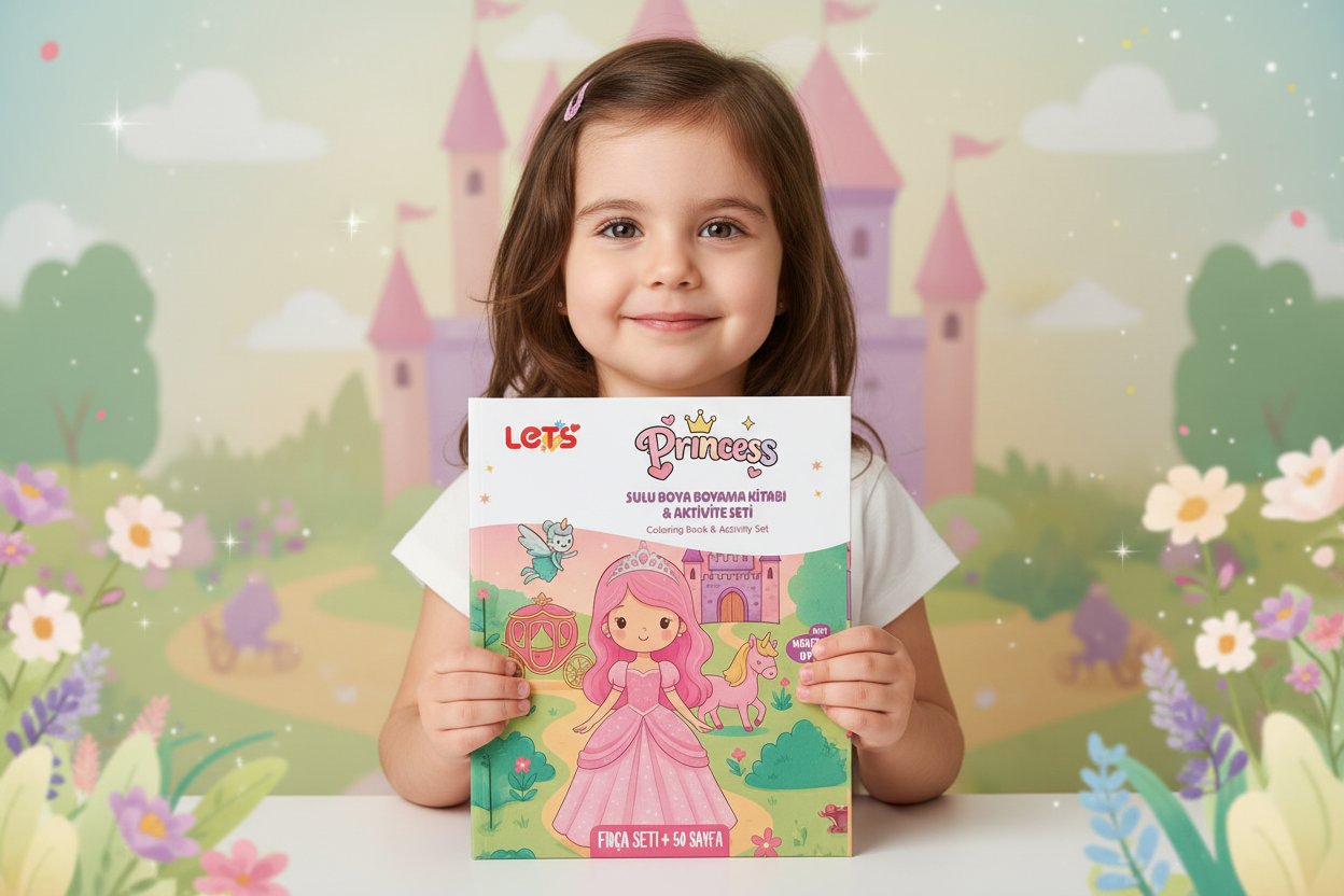Let’s Princess Sulu Boya Boyama Kitabı & Aktivite Seti