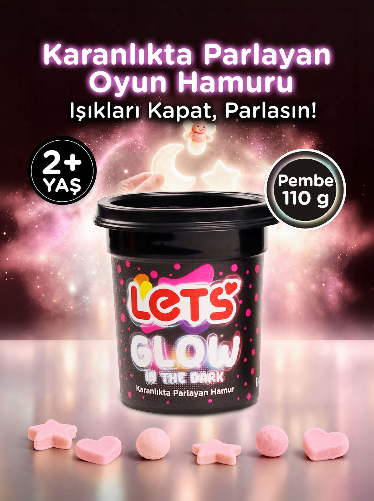 Let’s Karanlıkta Parlayan Oyun Hamuru Tekli | 4 Renk Seçeneği 3