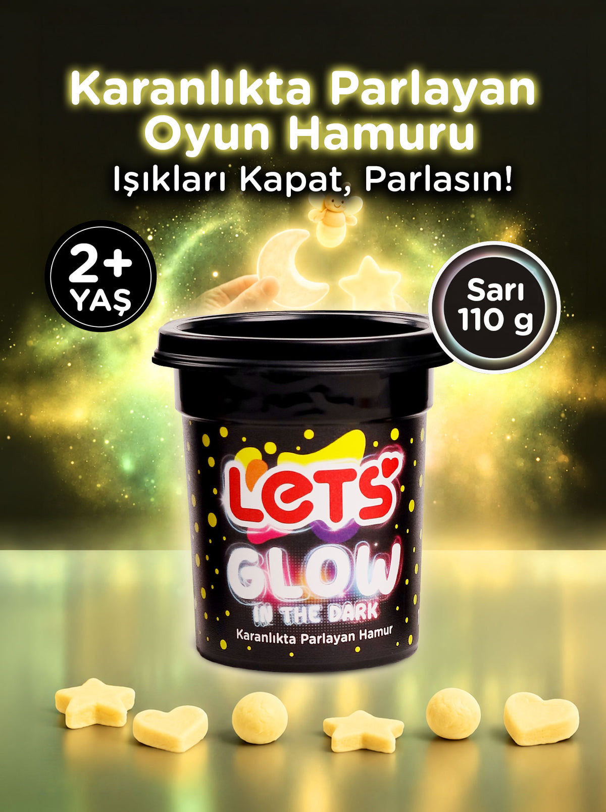 Let’s Karanlıkta Parlayan Oyun Hamuru Tekli | 4 Renk Seçeneği 4