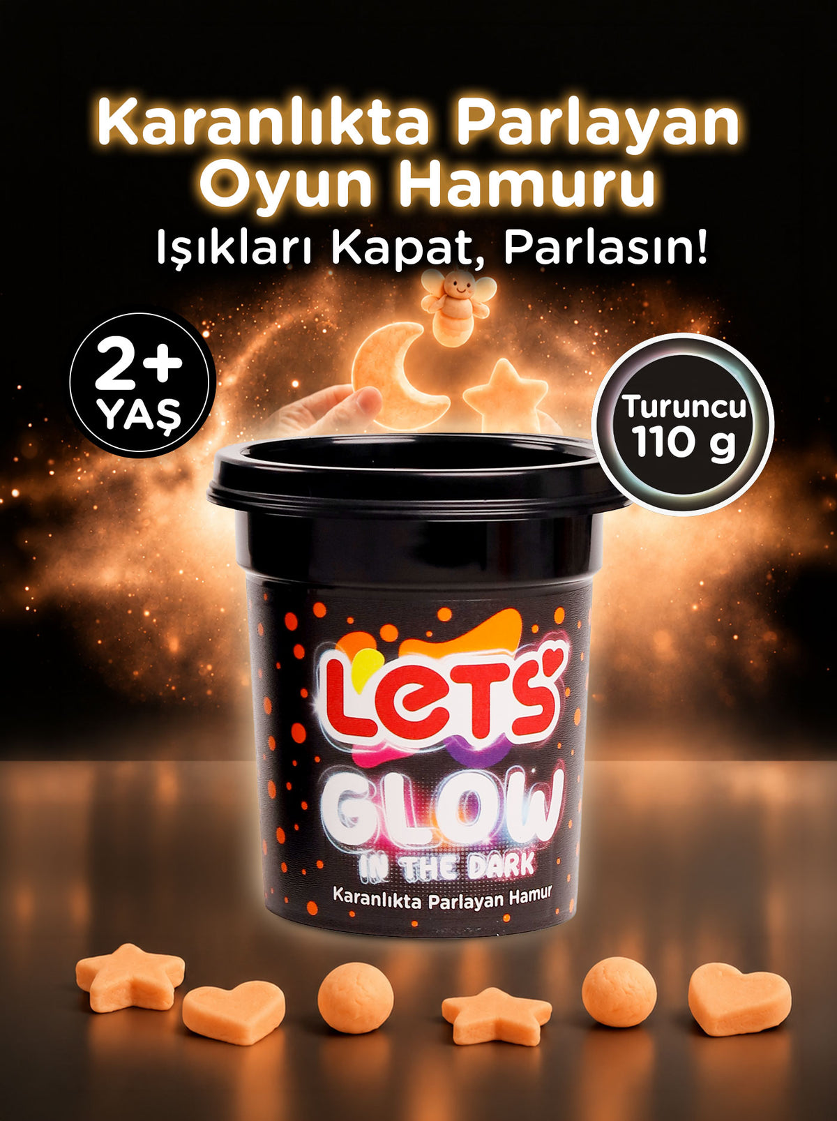 Let's Glow in the Dark Play Dough - 4 Color Options