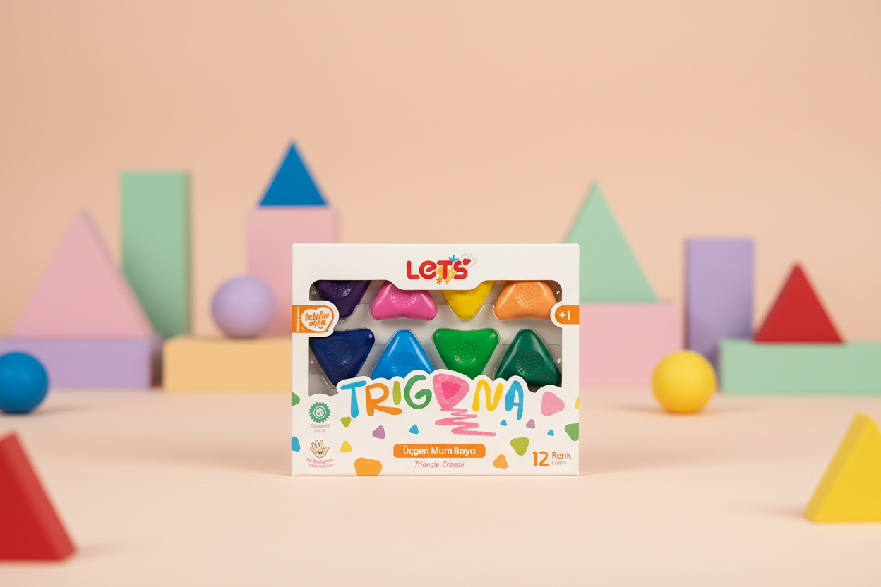 Let’s Trigona Üçgen Mum Boya | 12 Renk
