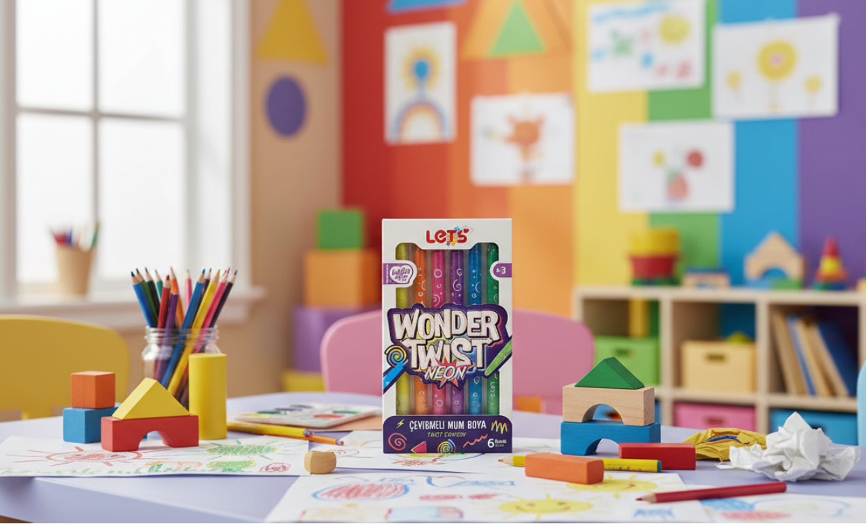 Let's Wonder Twist Neon Twistable Crayons | 6 Colors